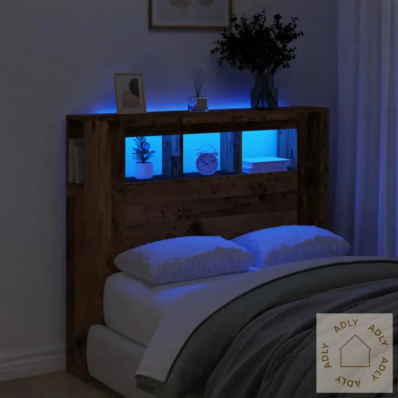 Sengegavl Med Led Gammelt Tre 120X18,5X103,5 Cm Konstruert Tre