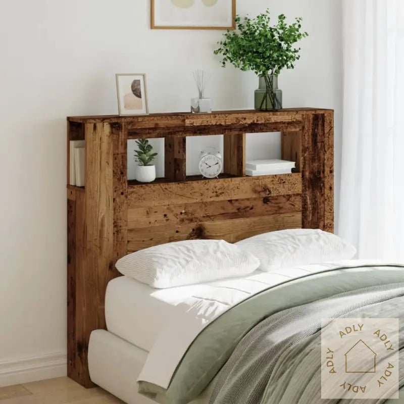 Sengegavl Med Led Gammelt Tre 120X18,5X103,5 Cm Konstruert Tre