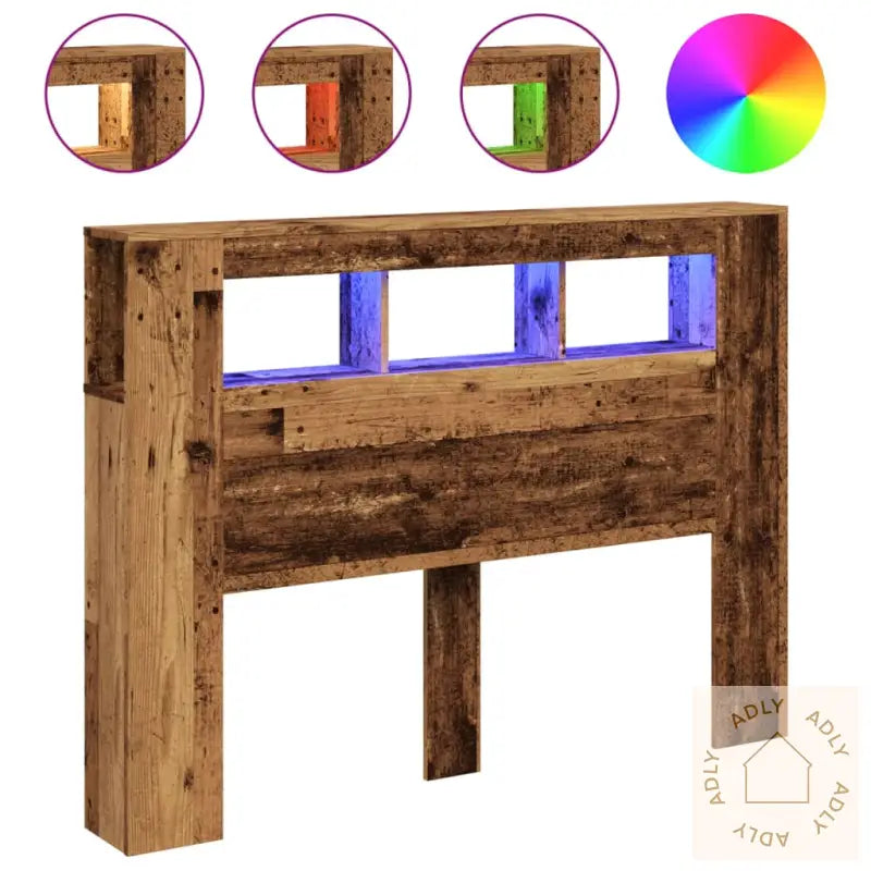 Sengegavl Med Led Gammelt Tre 140X18,5X103,5 Cm Konstruert Tre
