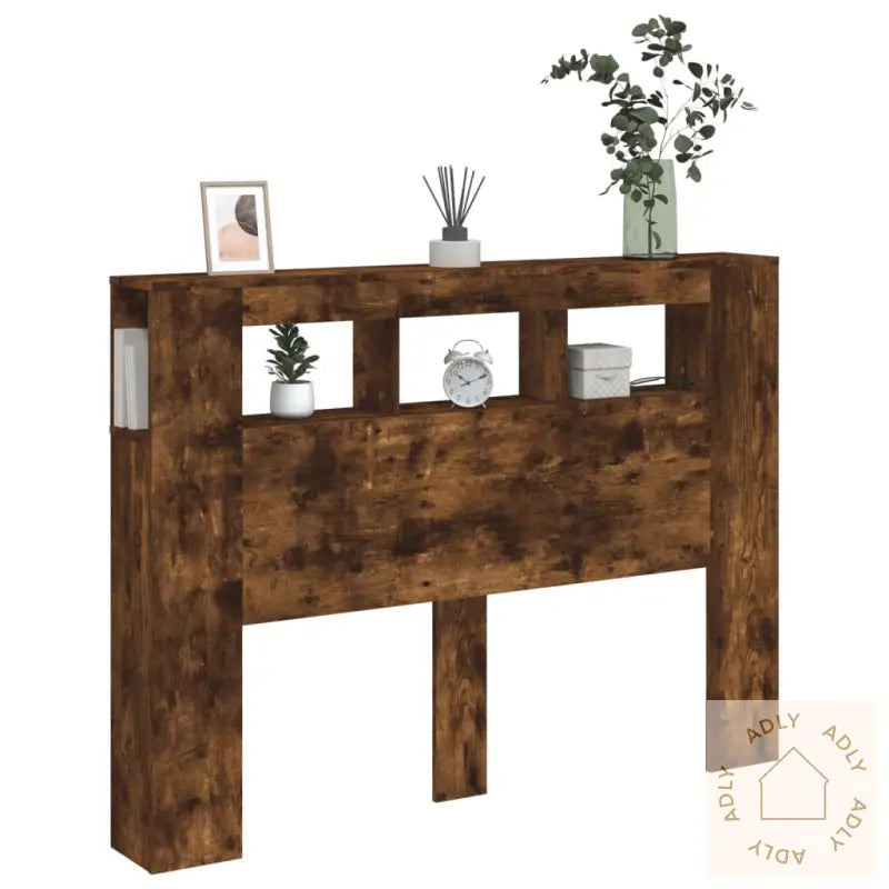 Sengegavl Med Led Røkt Eik 140X18,5X103,5 Cm Konstruert Tre