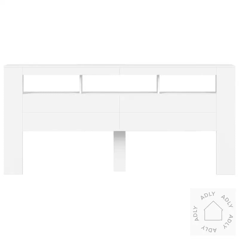 Sengegavl Med Led Hvit 220X18,5X103,5 Cm Konstruert Tre