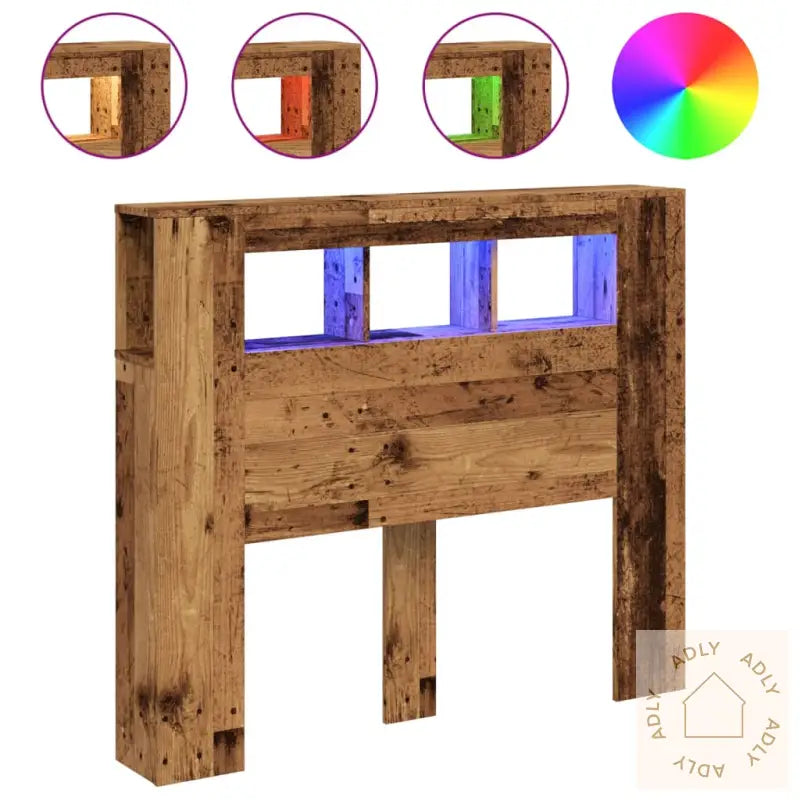 Sengegavl Med Led Gammelt Tre 120X18,5X103,5 Cm Konstruert Tre