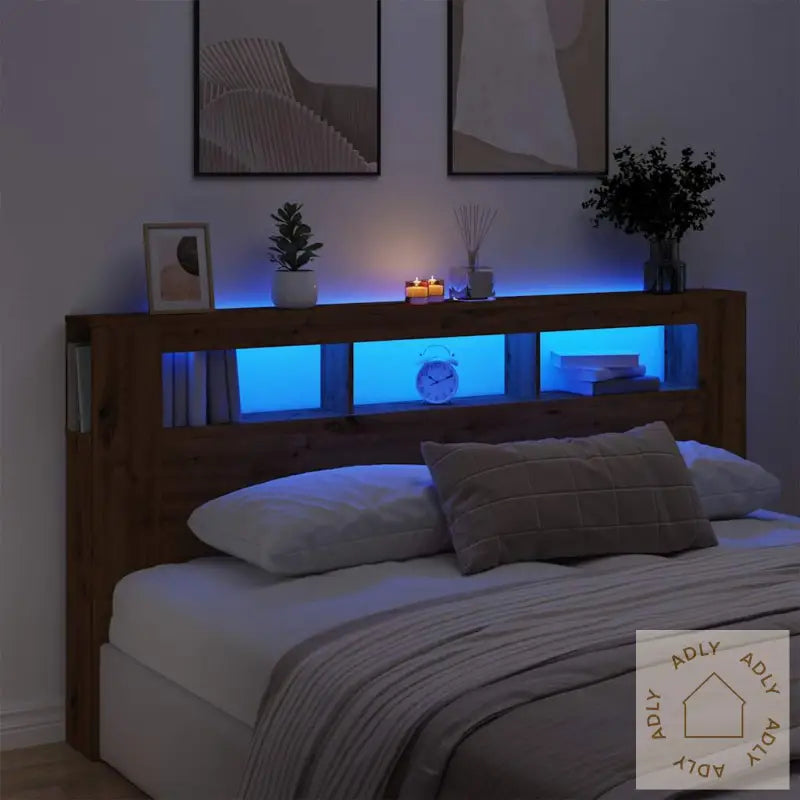Sengegavl Med Led Artisan Eik 200X18,5X103,5 Cm Konstruert Tre