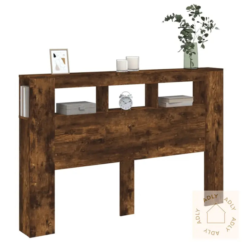 Sengegavl Med Led Røkt Eik 160X18,5X103,5 Cm Konstruert Tre