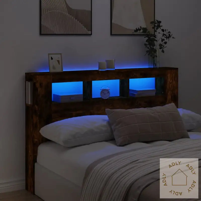 Sengegavl Med Led Røkt Eik 160X18,5X103,5 Cm Konstruert Tre