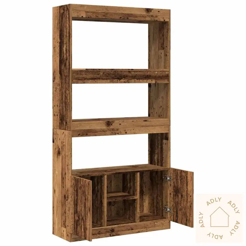 Highboard Gammelt Tre 92X33X180 Cm Konstruert Tre