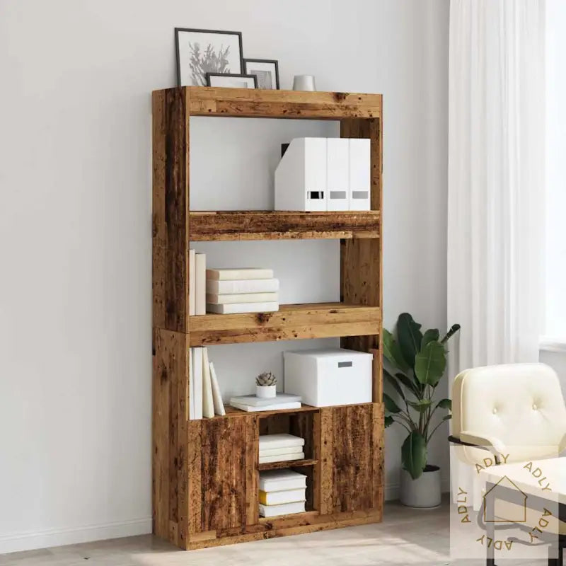 Highboard Gammelt Tre 92X33X180 Cm Konstruert Tre