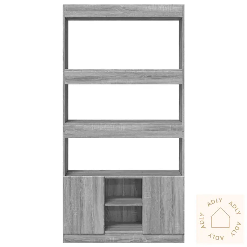 Highboard Grå Sonoma 92X33X180 Cm Konstruert Tre