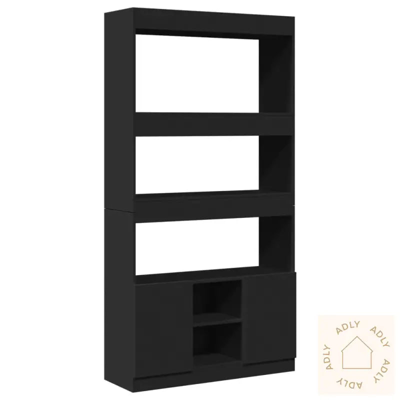 Highboard Svart 92X33X180 Cm Konstruert Tre