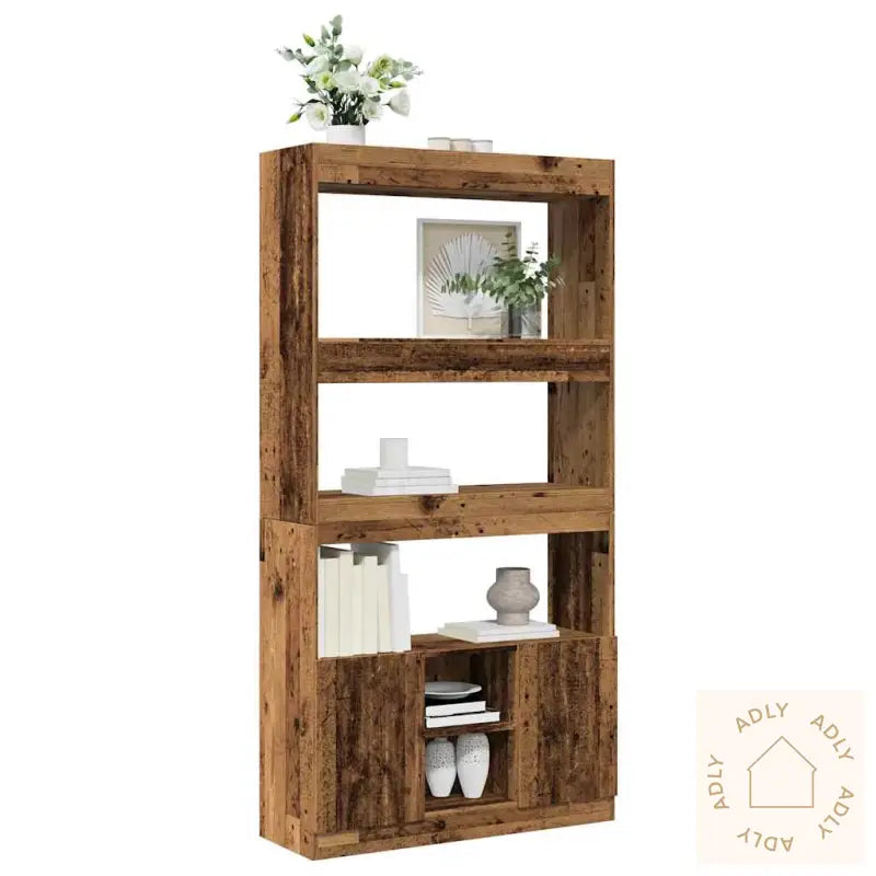 Highboard Gammelt Tre 92X33X180 Cm Konstruert Tre