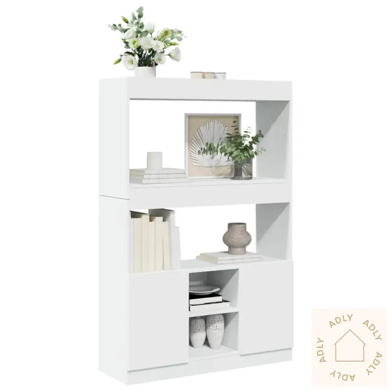 Highboard Hvit 92X33X140 Cm Konstruert Tre