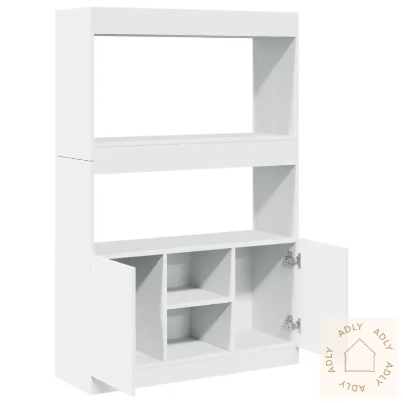 Highboard Hvit 92X33X140 Cm Konstruert Tre