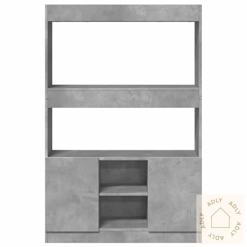 Highboard Betonggrå 92X33X140 Cm Konstruert Tre