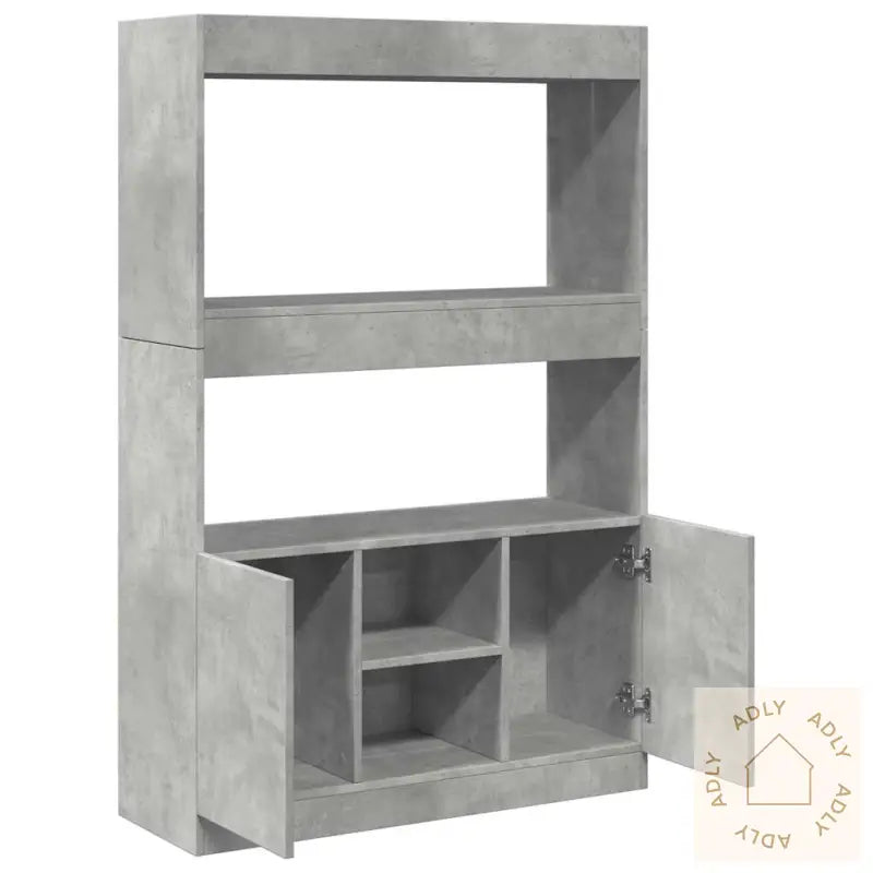 Highboard Betonggrå 92X33X140 Cm Konstruert Tre