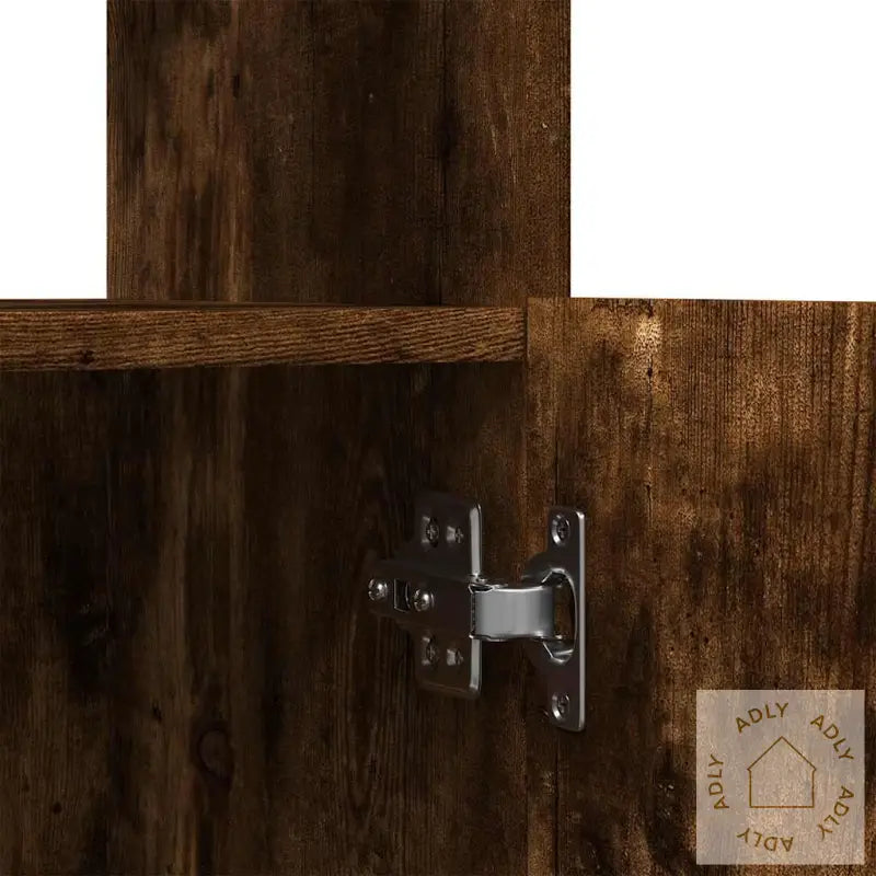 Highboard Røkt Eik 92X33X180 Cm Konstruert Tre