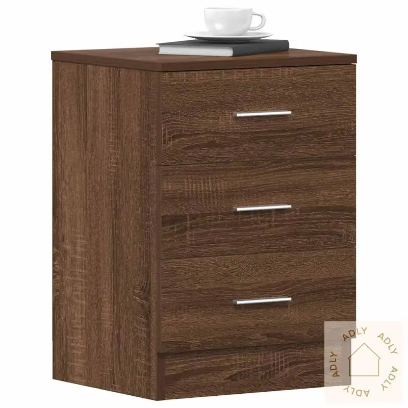 Nattbord Brun Eik 38X35X56 Cm Konstruert Tre