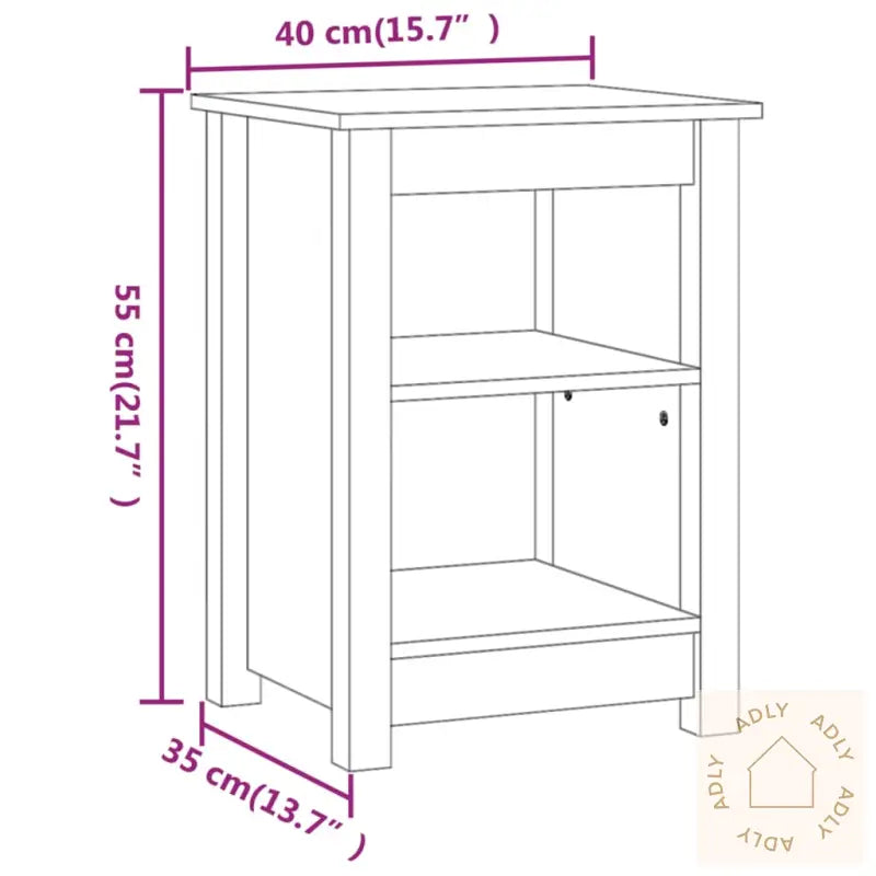 Nattbord 40X35X55 Cm Heltre Furu