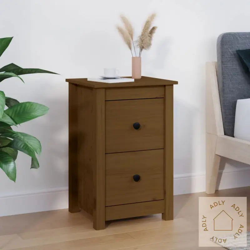 Nattbord Honningbrun 40X35X61,5 Cm Heltre Furu