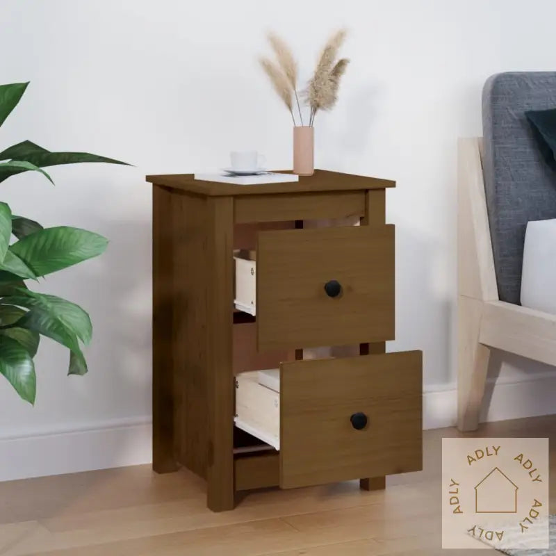 Nattbord Honningbrun 40X35X61,5 Cm Heltre Furu