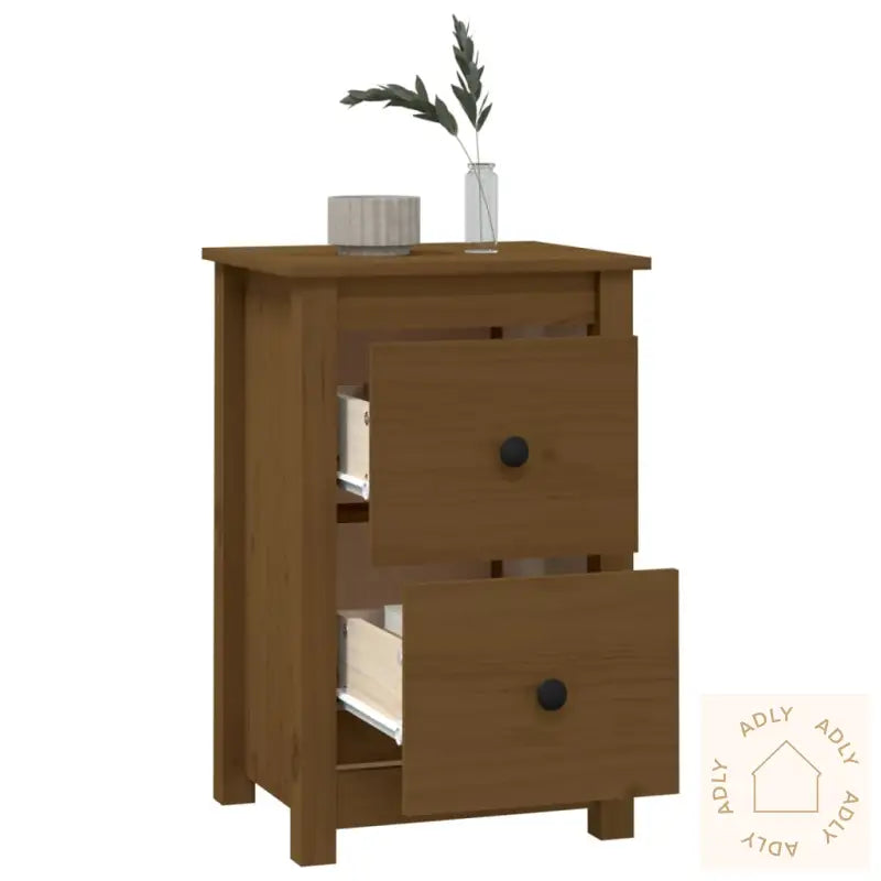 Nattbord Honningbrun 40X35X61,5 Cm Heltre Furu