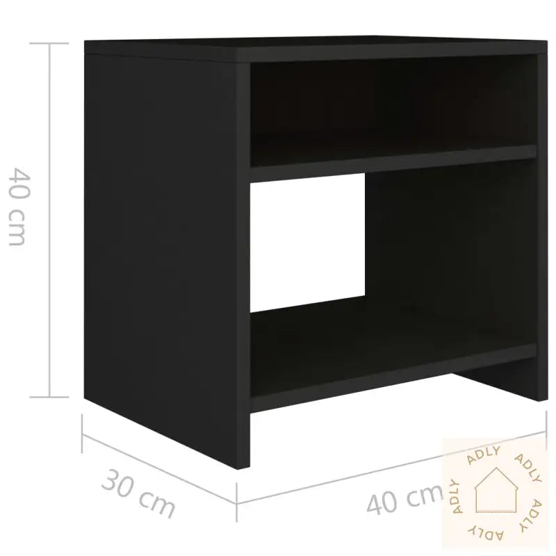 Nattbord Svart 40X30X40 Cm Konstruert Tre