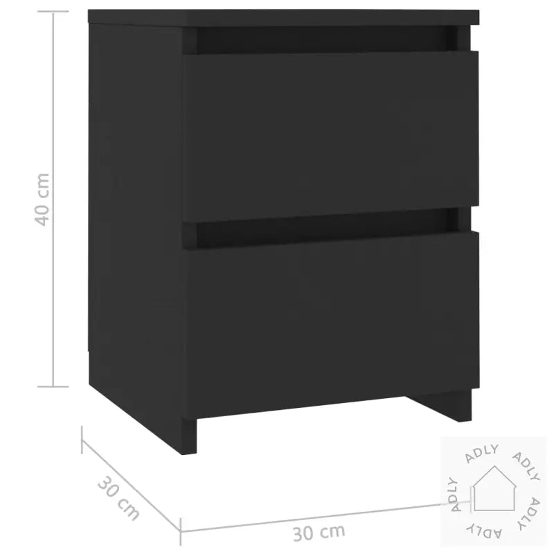 Nattbord Svart 30X30X40 Cm Konstruert Tre