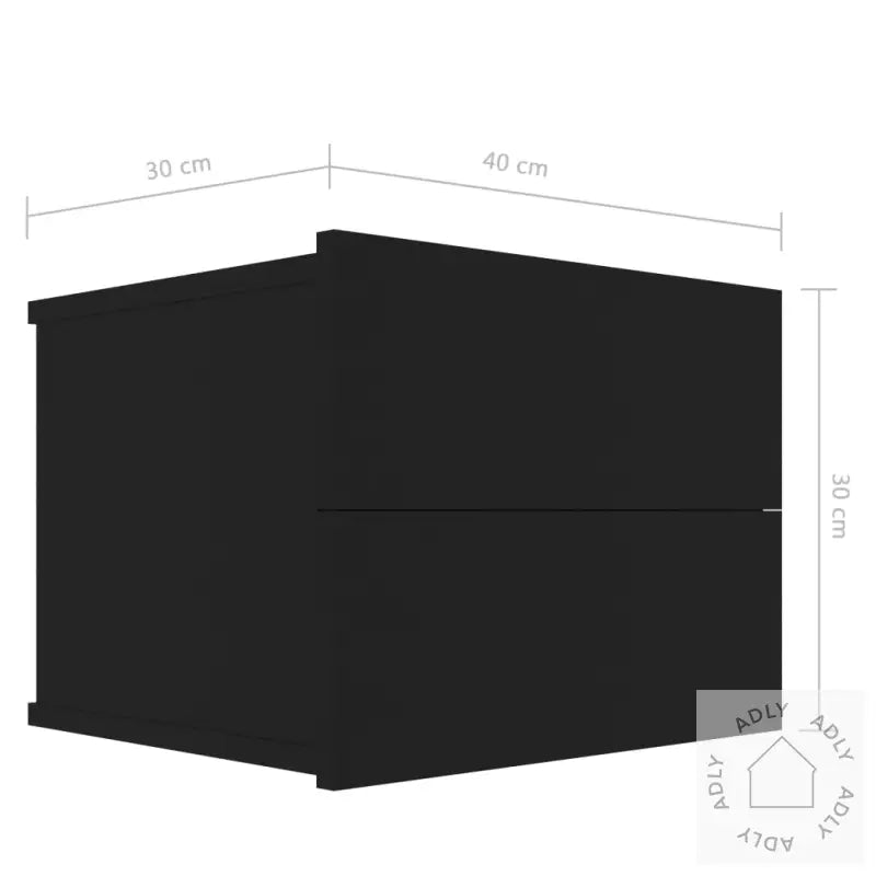 Nattbord Svart 40X30X30 Cm Konstruert Tre