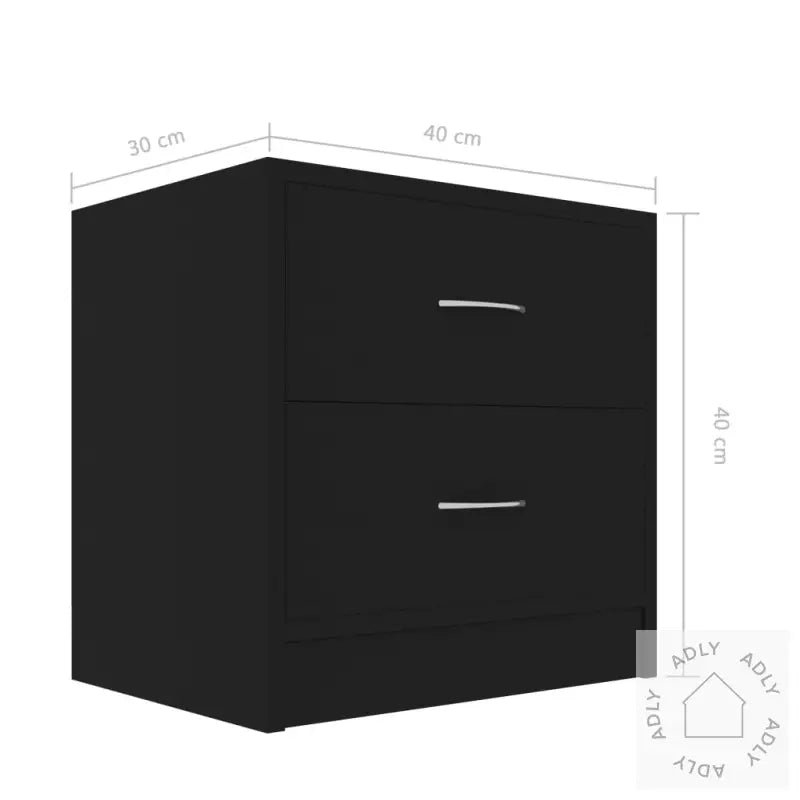 Nattbord 2 Stk Svart 40X30X40 Cm Konstruert Tre