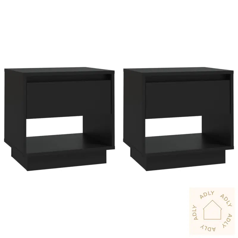 Nattbord 2 Stk Svart 45X34X44 Cm Konstruert Tre