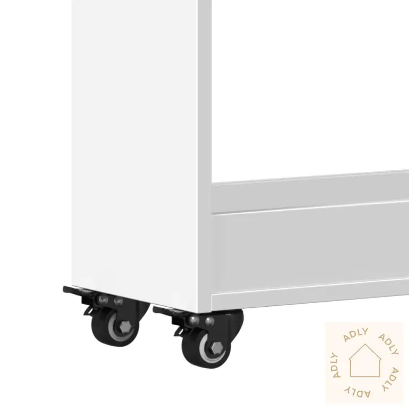 Sidebord Med Hjul Hvit 60X22X79 Cm Konstruert Tre