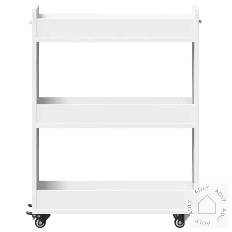 Sidebord Med Hjul Hvit 60X22X79 Cm Konstruert Tre
