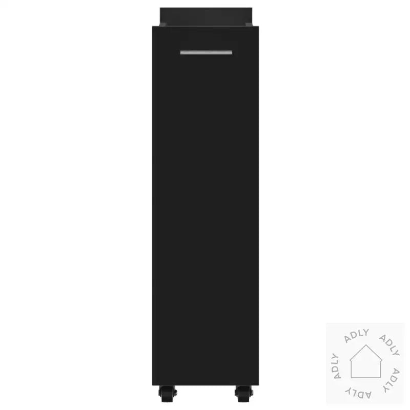 Sidebord Med Hjul Svart 60X22X79 Cm Konstruert Tre