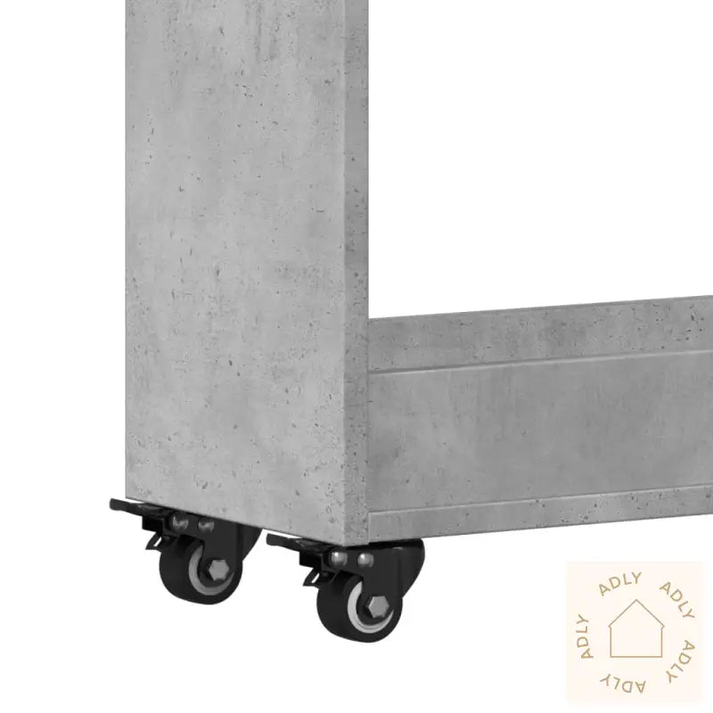 Sidebord Med Hjul Betonggrå 60X22X79 Cm Konstruert Tre