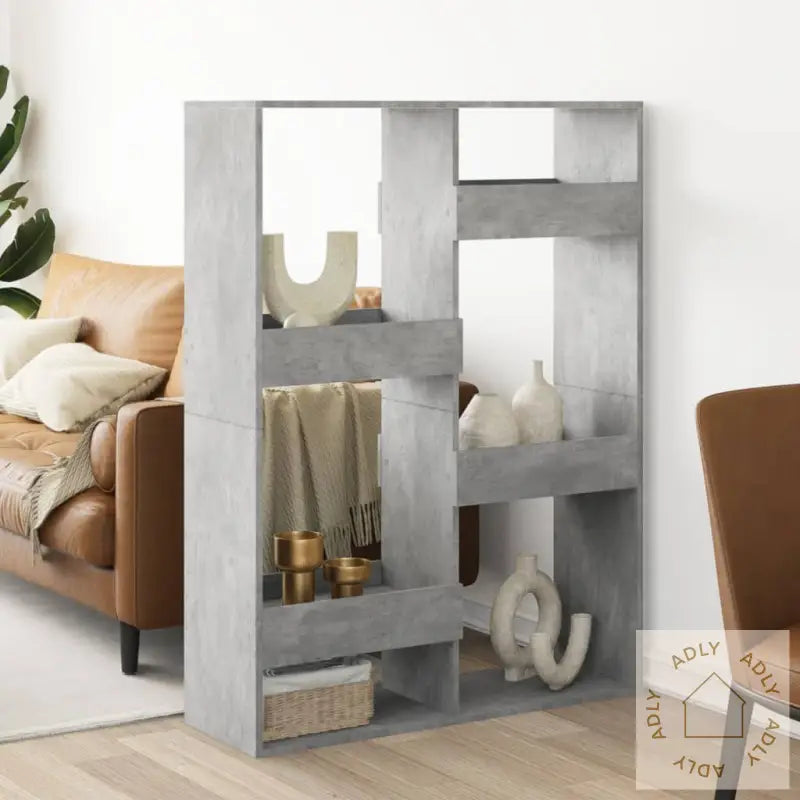 Romdeler Betonggrå 100X33X135 Cm Konstruert Tre