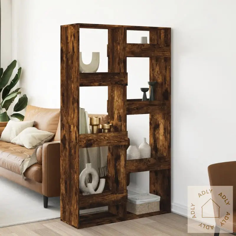 Romdeler Røkt Eik 100X33X175 Cm Konstruert Tre