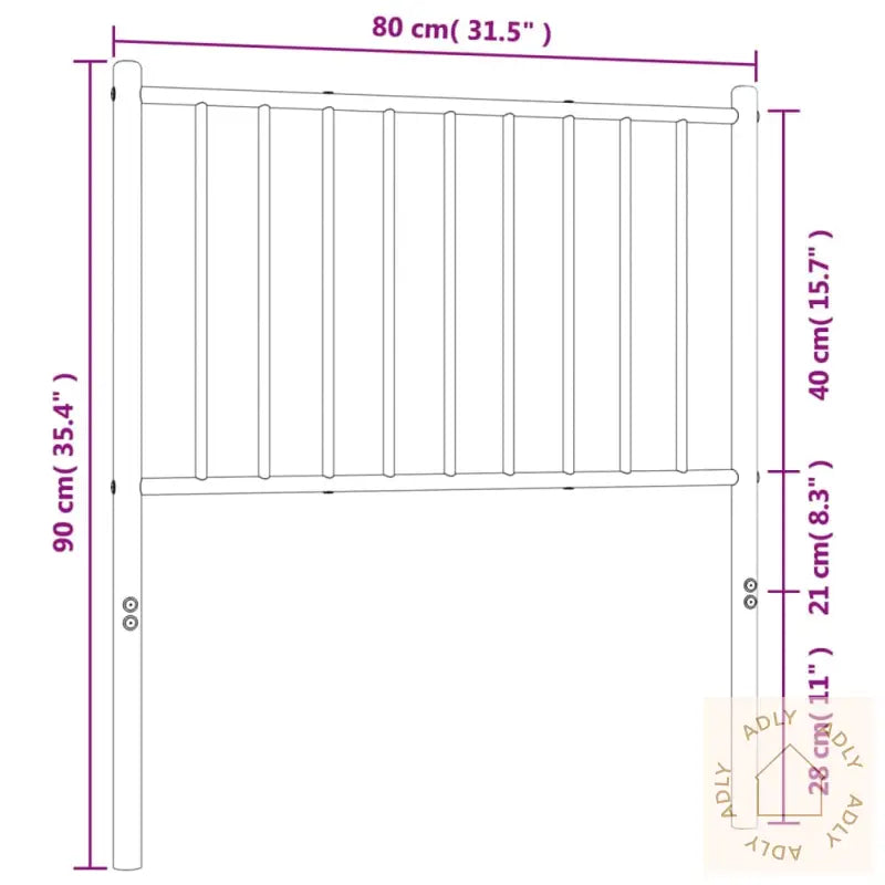 Sengegavl I Metall Hvit 75 Cm
