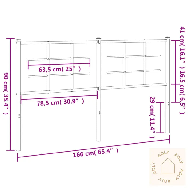 Sengegavl I Metall Svart 160 Cm