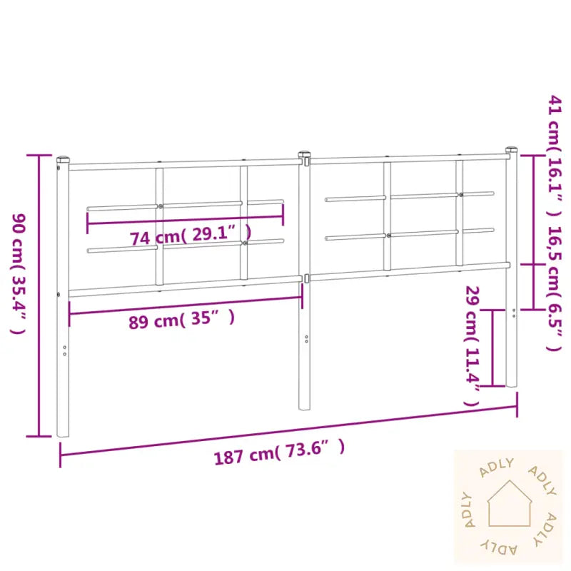 Sengegavl I Metall Hvit 180 Cm