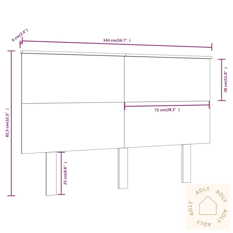 Sengegavl Hvit 144X6X82,5 Cm Heltre Furu