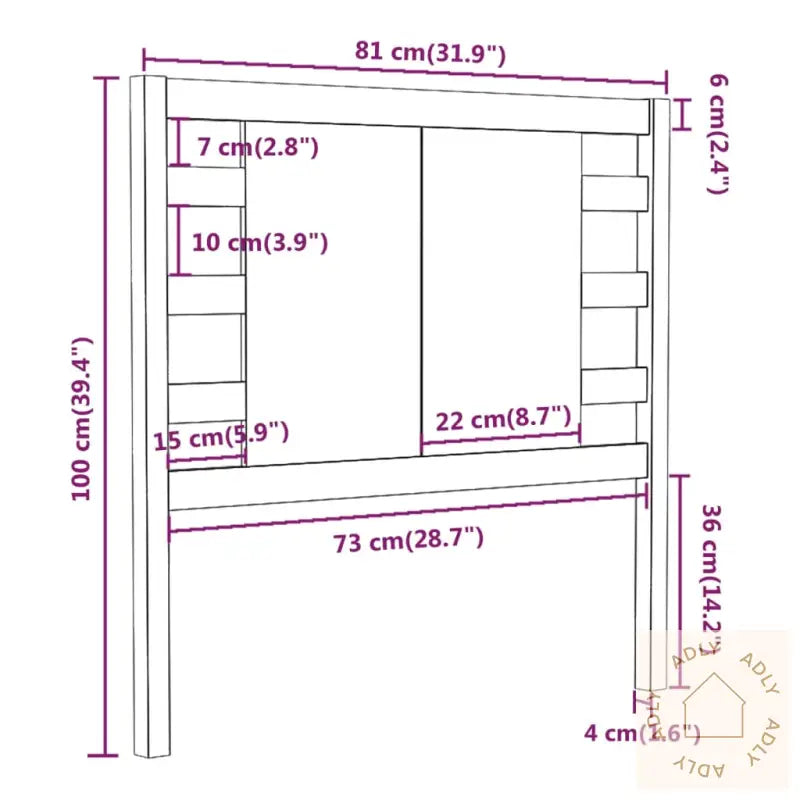 Sengegavl Honningbrun 81X4X100 Cm Heltre Furu