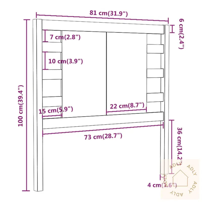 Sengegavl Svart 81X4X100 Cm Heltre Furu