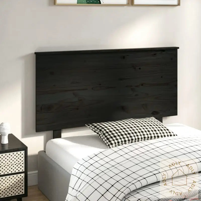 Sengegavl Svart 124X6X82,5 Cm Heltre Furu