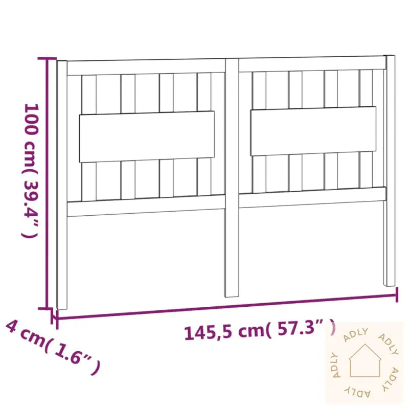 Sengegavl Svart 145,5X4X100 Cm Heltre Furu