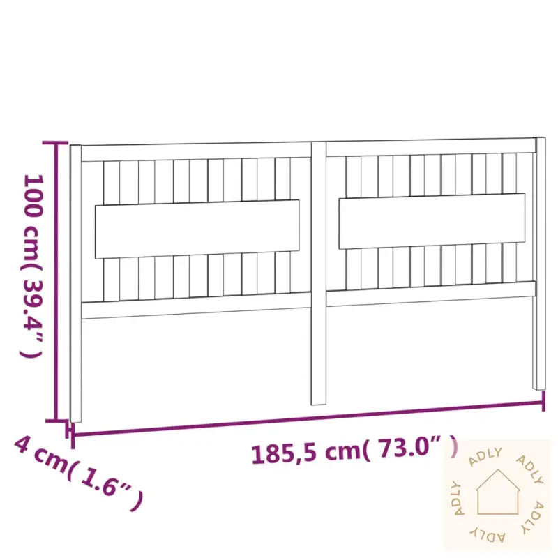 Sengegavl Hvit 185,5X4X100 Cm Heltre Furu