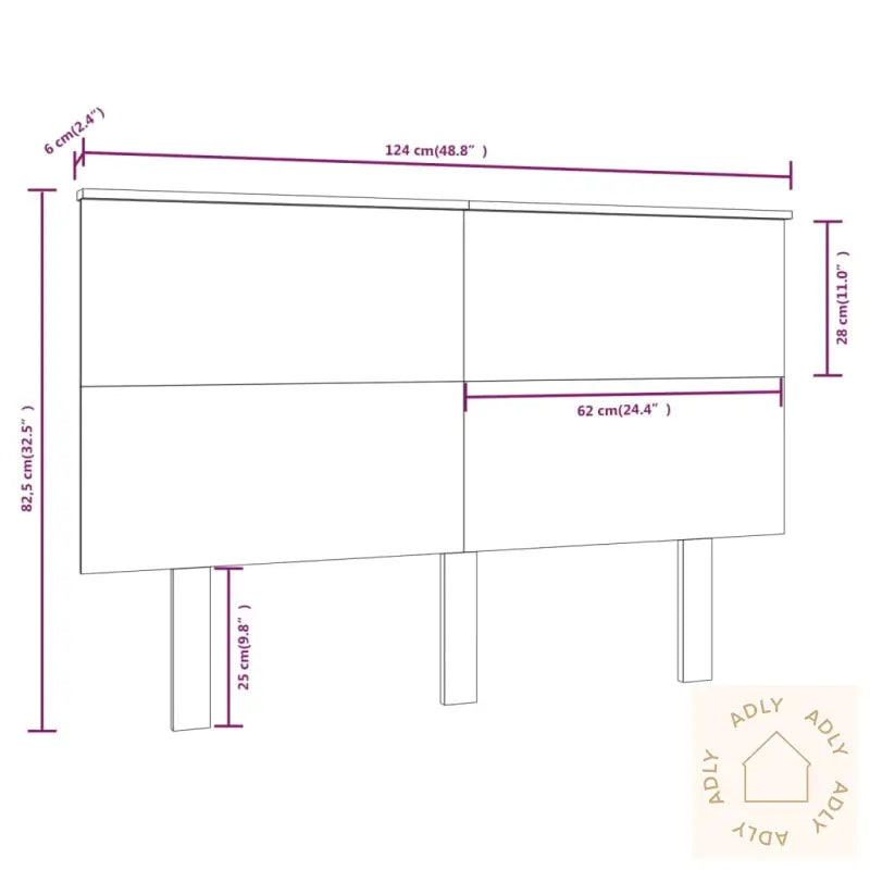 Sengegavl Svart 124X6X82,5 Cm Heltre Furu