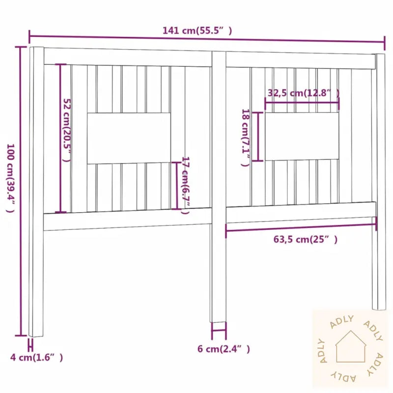 Sengegavl Hvit 141X4X100 Cm Heltre Furu