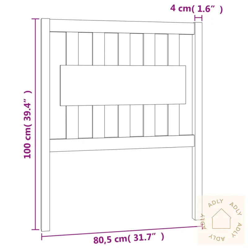 Sengegavl Svart 80,5X4X100 Cm Heltre Furu