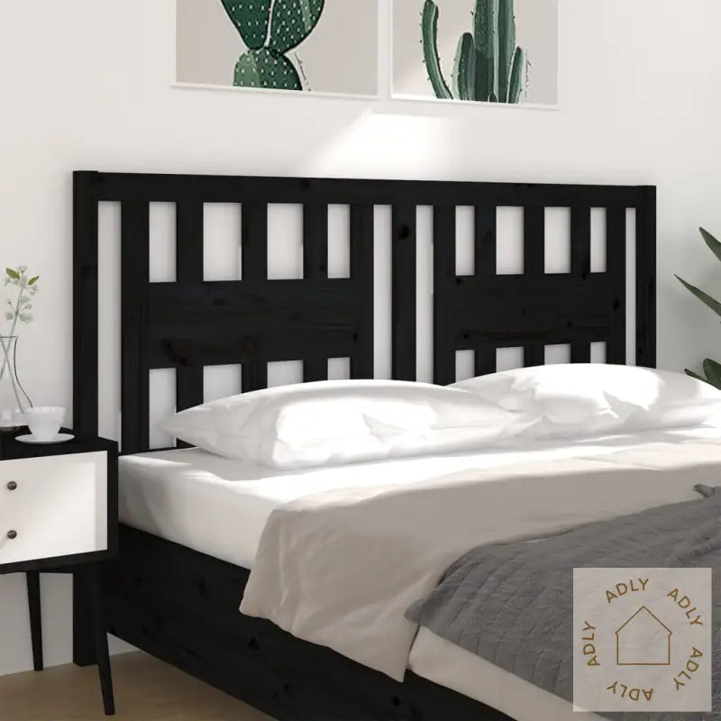 Sengegavl Svart 166X4X100 Cm Heltre Furu