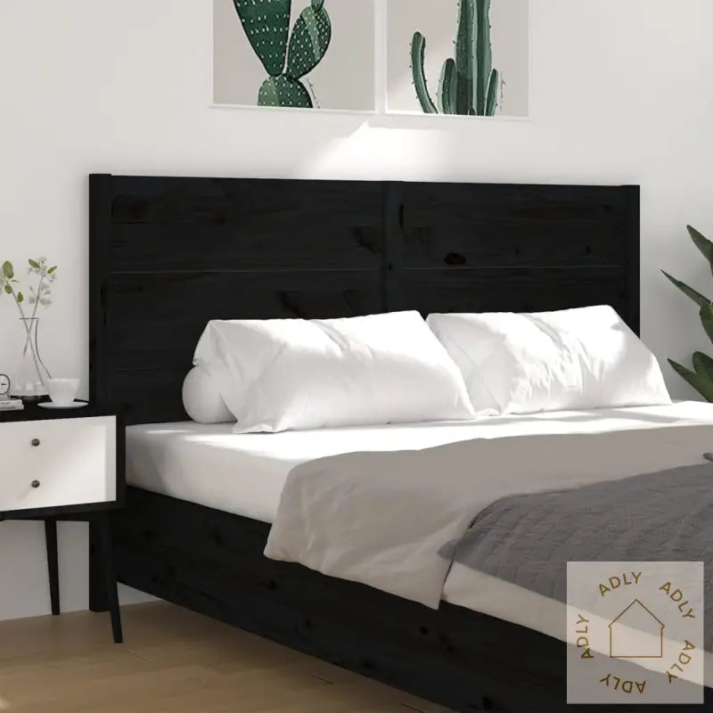 Sengegavl Svart 206X4X100 Cm Heltre Furu
