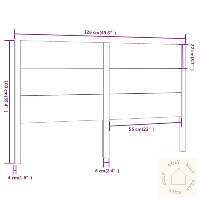 Sengegavl Svart 126X4X100 Cm Heltre Furu